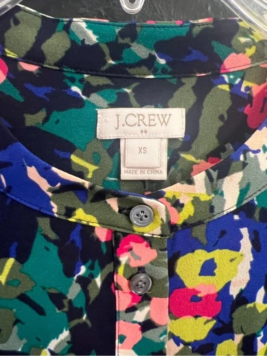 J. Crew Colorful Floral Button-Front Blouse - Multicolor - Picture 3 of 4